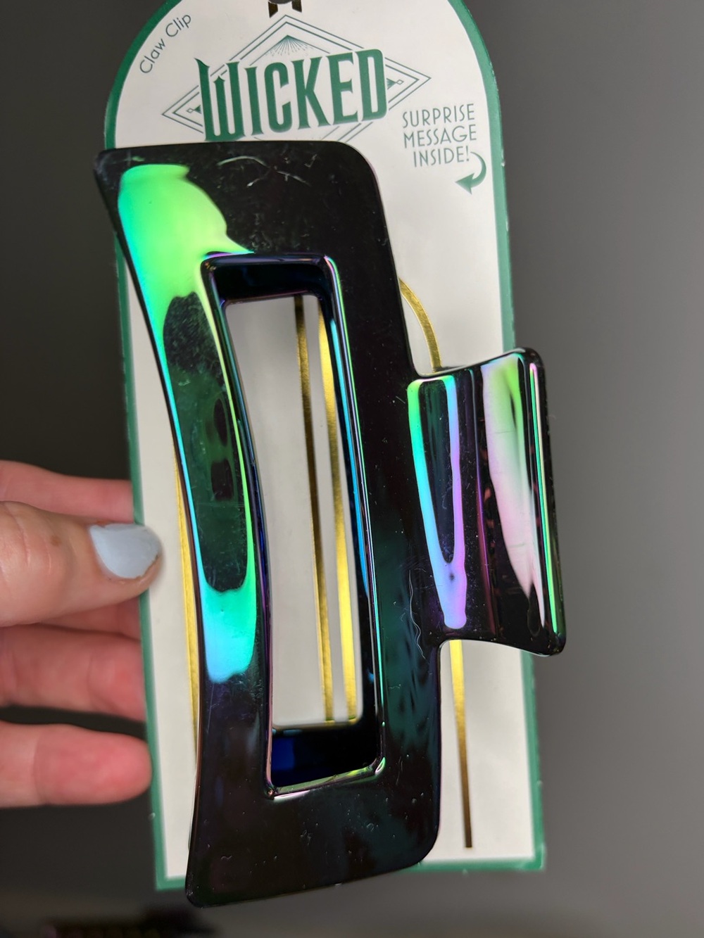 Wicked Iridescent Claw Clip - Black Base with Green/Purple Sheen